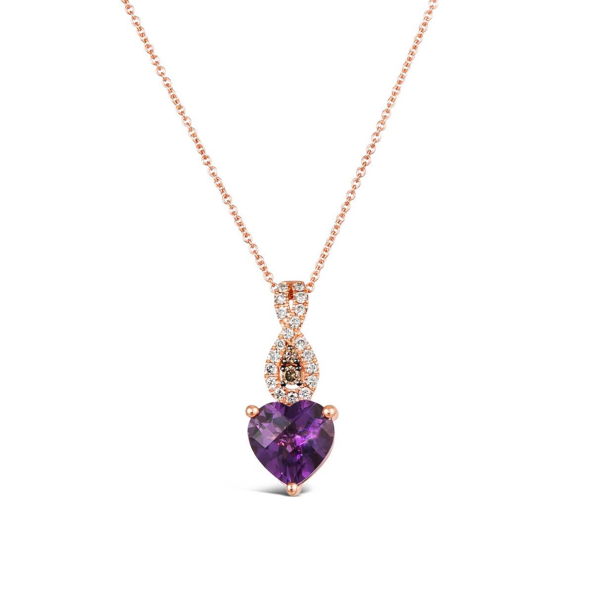 Le Vian(R) Dark Amethyst Pendant W/ Chocolate & Nude Diamonds