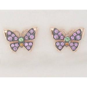Le Vian(R) Strawberry Gold(R) Multi Gemstone Butterfly Stud Earrings