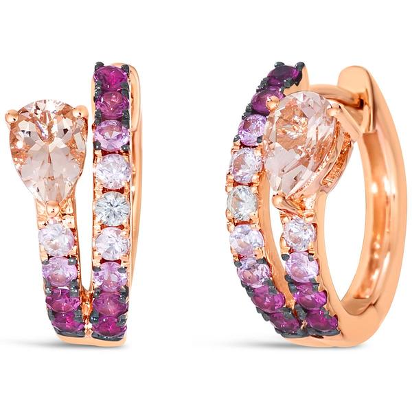 Le Vian(R) Rose Gold Morganite White Sapphire Huggie Earrings