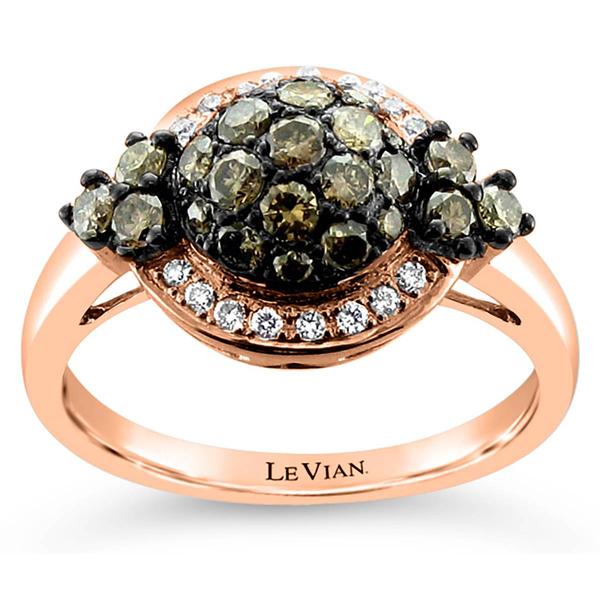 Le Vian(R) Rose Gold Chocolate Diamond Cluster Ring