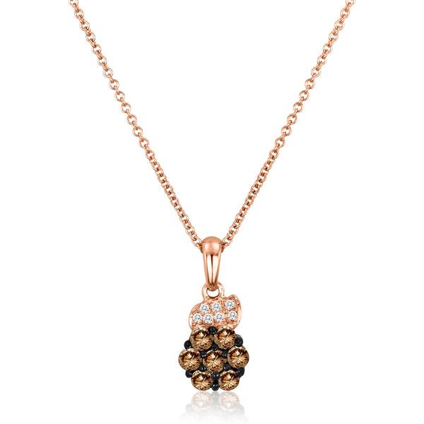 Le Vian(R) Rose Gold Brown & White Diamond Floral Cluster Pendant