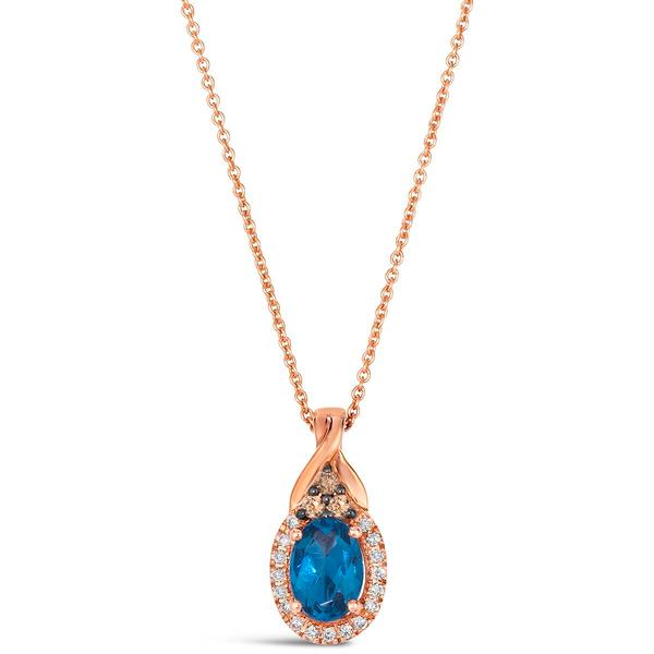 Le Vian(R) Rose Gold London Blue Topaz Diamond Pendant
