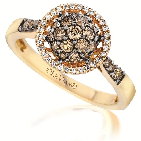 Le Vian(R) Gold Brown & White Diamond Cluster Ring