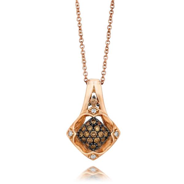 Le Vian(R) Rose Gold Brown & White Diamond Cluster Pendant