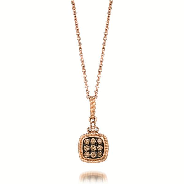 Le Vian(R) Rose Gold White & Brown Diamond Cluster Pendant