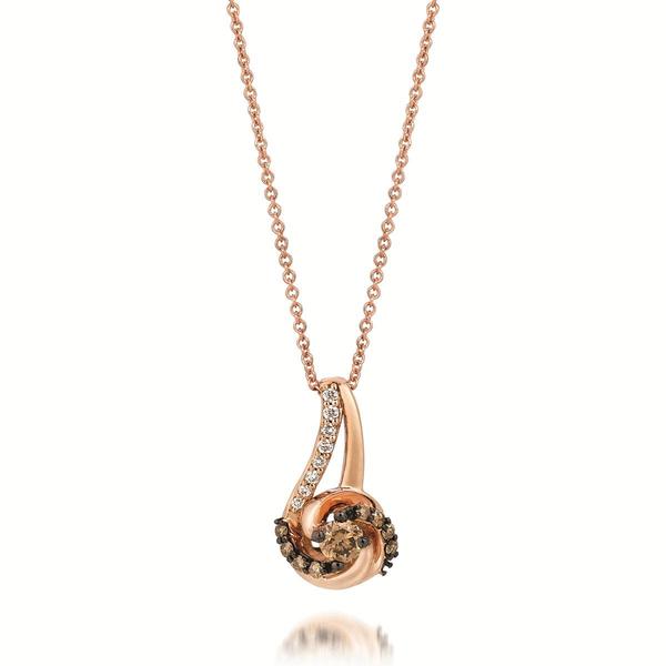 Le Vian(R) Rose Gold White & Brown Diamond Silhouette Pendant