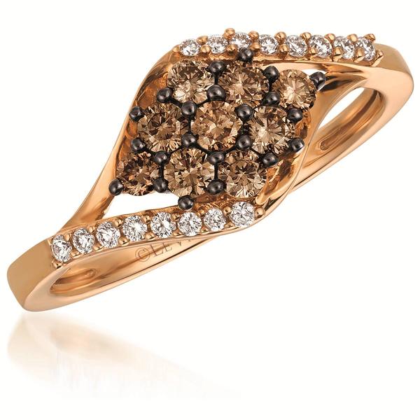 Le Vian(R) Rose Gold Brown & White Diamond Cluster Ring
