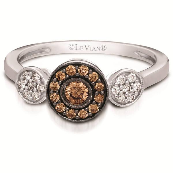 Le Vian(R) White Gold Brown & White Diamond Circular Ring