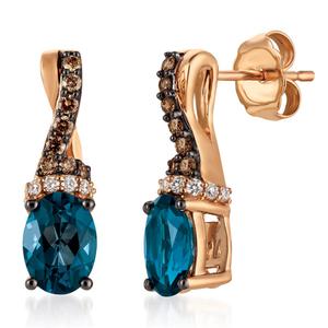 Le Vian Chocolatier(R) Deep Sea Blue Topaz(tm) Diamond Drop Earrings
