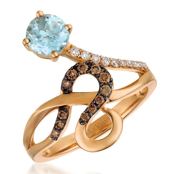 Le Vain Chocolatier(R) Sea Blue Aquamarine(R) Diamond Ring