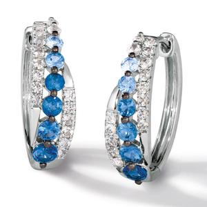 Le Vian(R) Denim Ombre White Sapphire Hoop Earrings