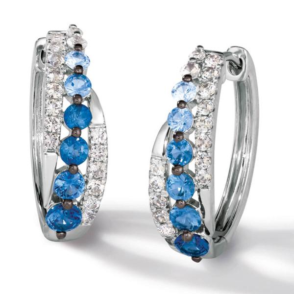 Le Vian(R) Denim Ombre White Sapphire Hoop Earrings