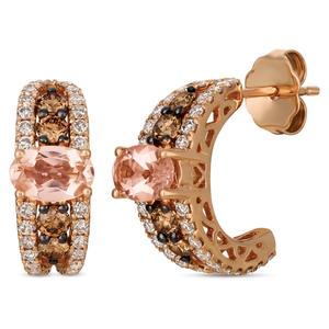 Le Vian(R) Morganite Chocolate & Vanilla Diamond Hoop Earrings