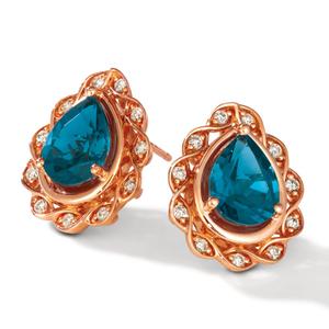 Le Vian(R) Deep Sea Blue Topaz(tm) Diamond Stud Earrings