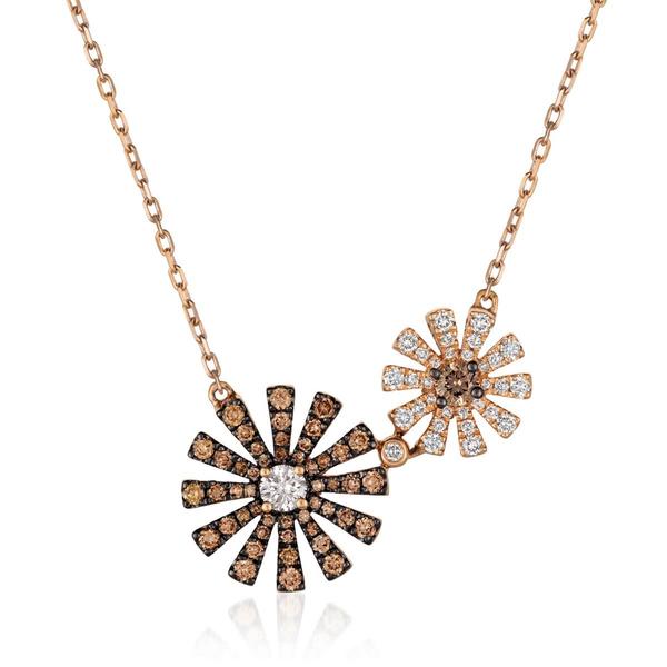 Le Vian(R) 14kt. Rose Gold 1 1/6ctw. Diamond Starburst Pendant