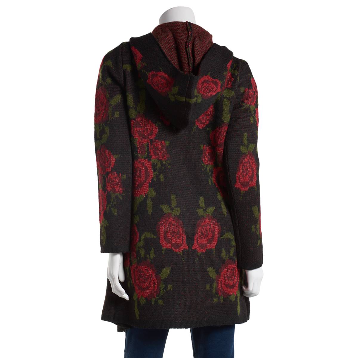 Womens By Design Fuji Long Sleeve Floral Cardigan-ROSE