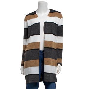 Womens By Design Long Sleeve Color Block Stripe Cardigan alternate view