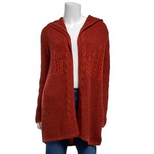 Womens By Design Long Sleeve Cable Knit Hooded Cardigan alternate view