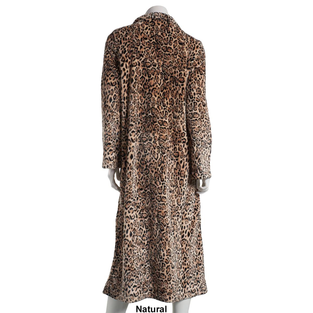 Womens Jasmine Rose 48in. Leopard Zip Robe