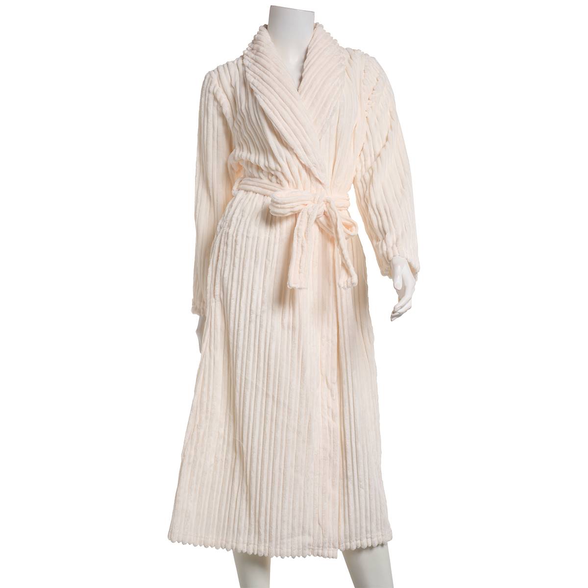 Womens Jasmine Rose 48in. Variegated Stripe Jacquard Shawl Robe