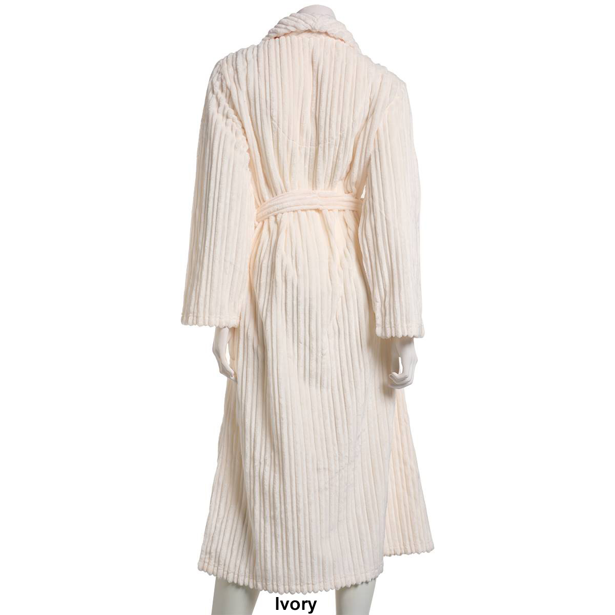 Womens Jasmine Rose 48in. Variegated Stripe Jacquard Shawl Robe