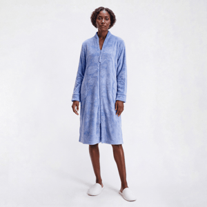 Womens Jasmine Rose Floral Roses 3D Embossed Zip Robe