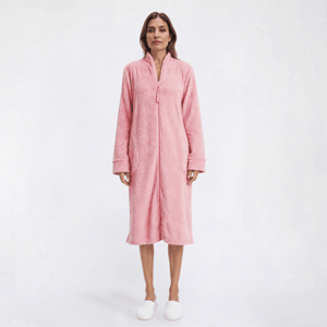 Petite Jasmine Rose Long Sleeve Floral/Butterfly Zip Robe