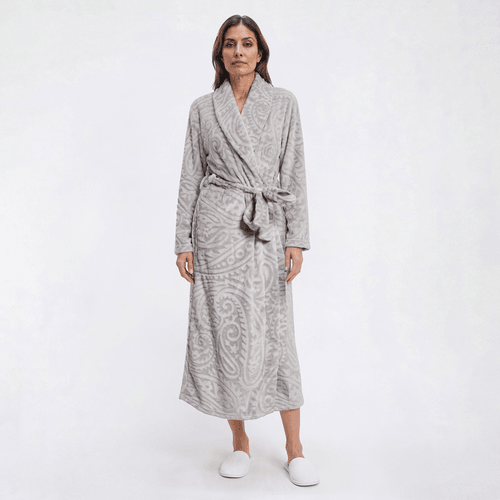 Womens Jasmine Rose Long Sleeve Paisley Wrap Robe alternate view