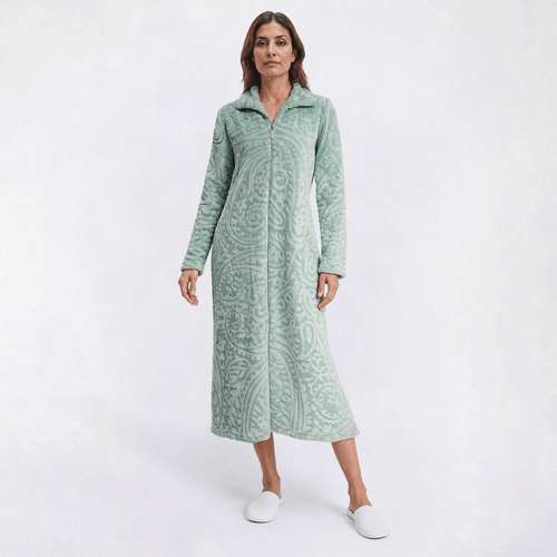 Womens Jasmine Rose Long Sleeve Paisley Zip Robe alternate view