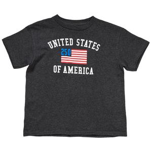 Boys (8-20) 250 Flag Short Sleeve Tee - Charcoal Heather