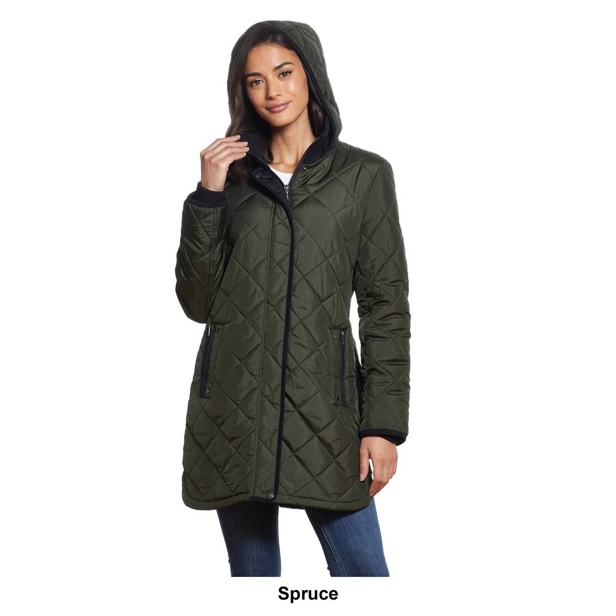 Petites Weatherproof(R) Quilted Walker W/Side Stretch