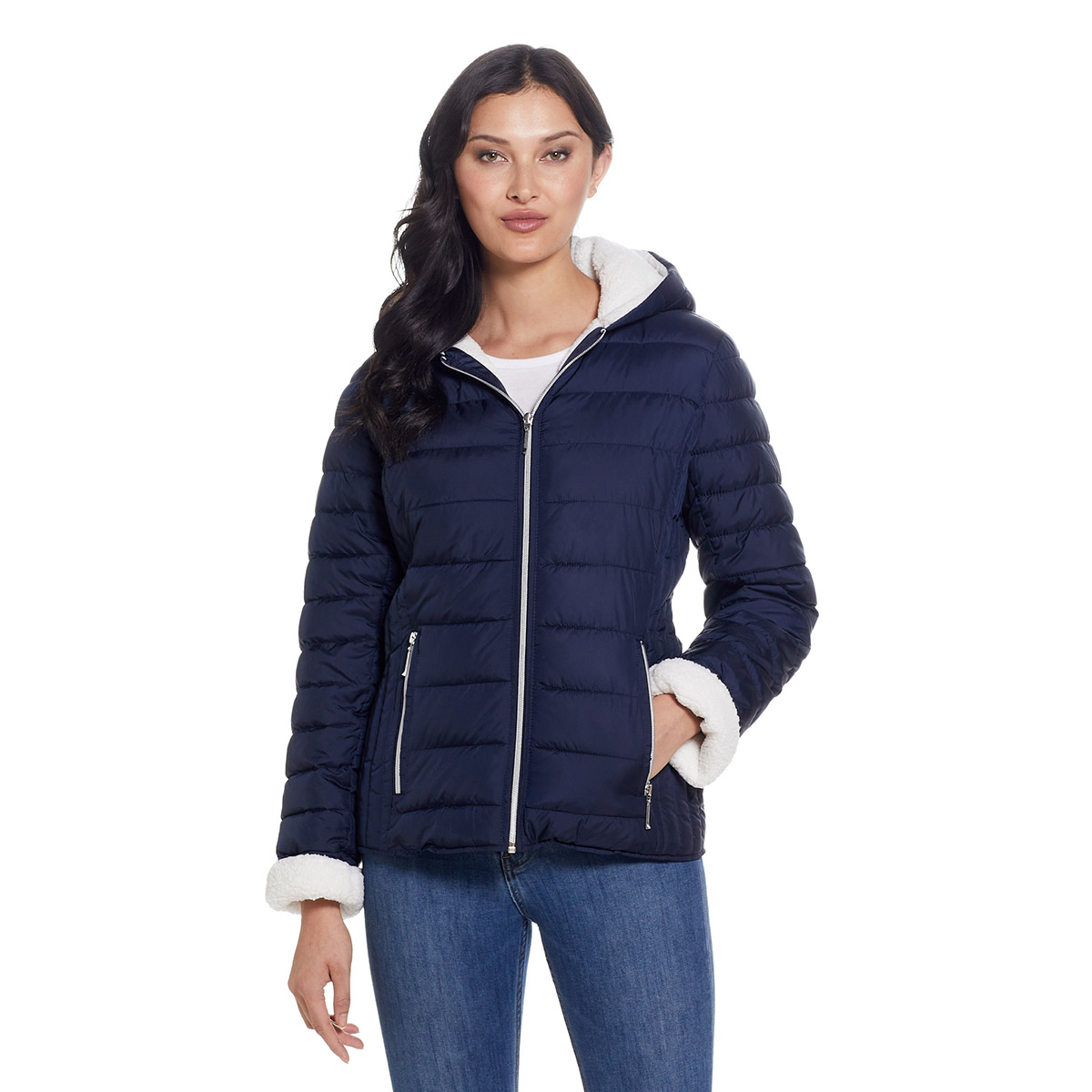 Womens Weatherproof(R) Sherpa Lined Puffer Jacket