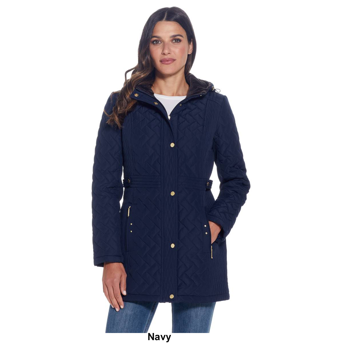 Womens Weatherproof(R) Hooded Quilted Walker