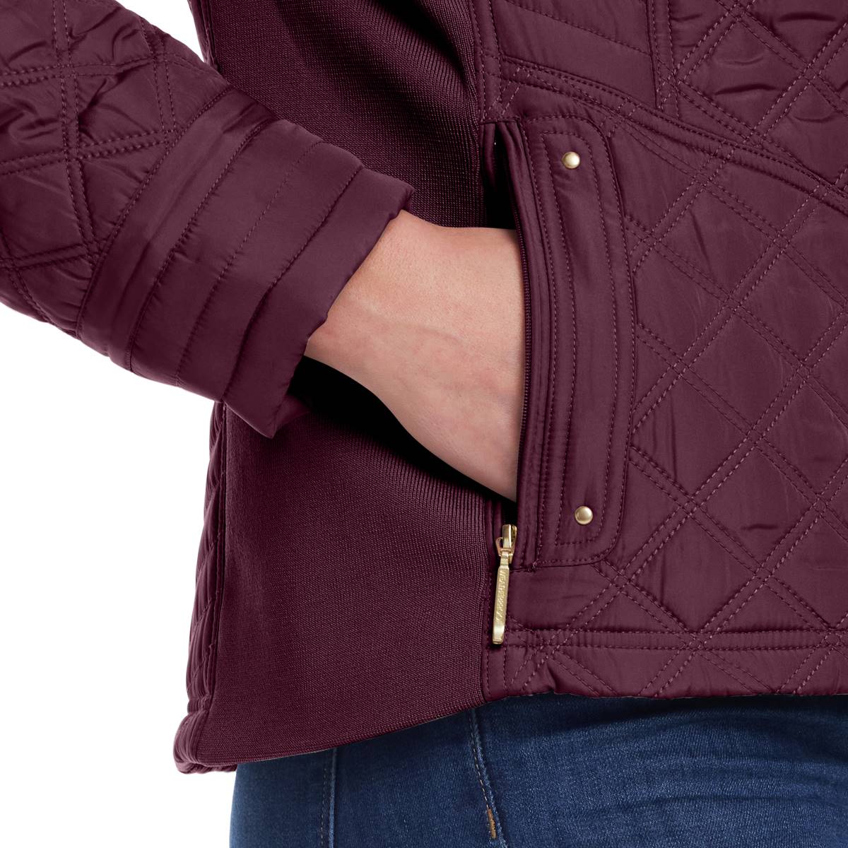 Petite Weatherproof(R) Quilted Walker Coat With Side Stretch