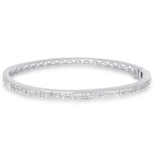 Gianni Argento Silver Plated 1/4ctw. Diamond Bangle Bracelet