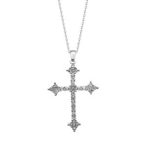 Gianni Argento Silver Plated 1/4ctw. Diamond Cross Pendant
