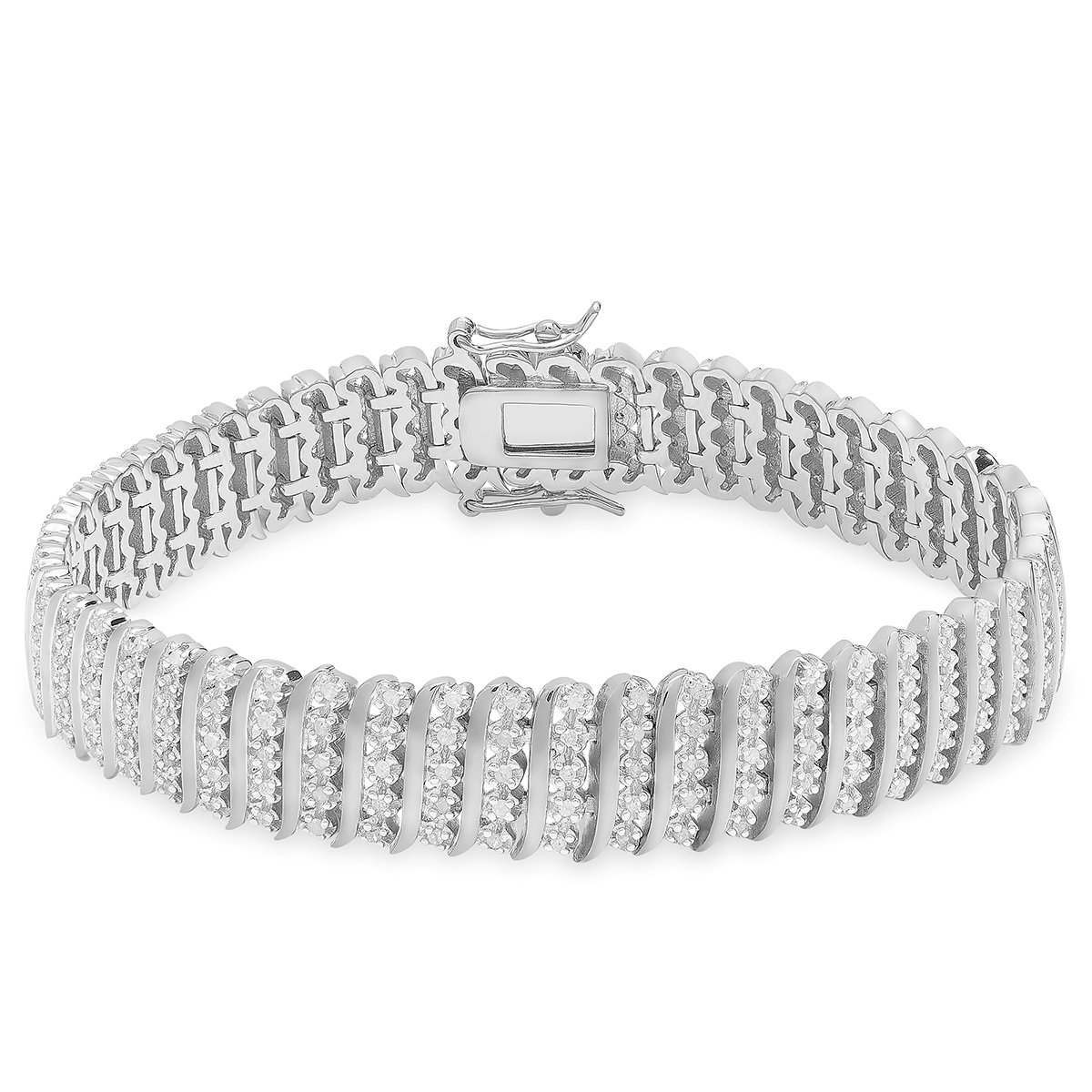 Gianni Argento 1/4ctw. Diamond S Link Bracelet