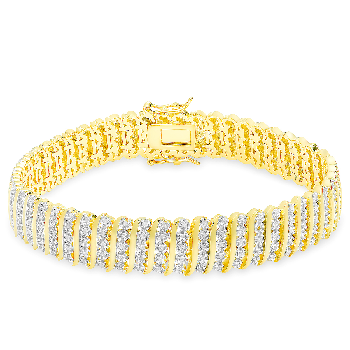 Gianni Argento 1/4ctw. Gold Plated S Link Bracelet