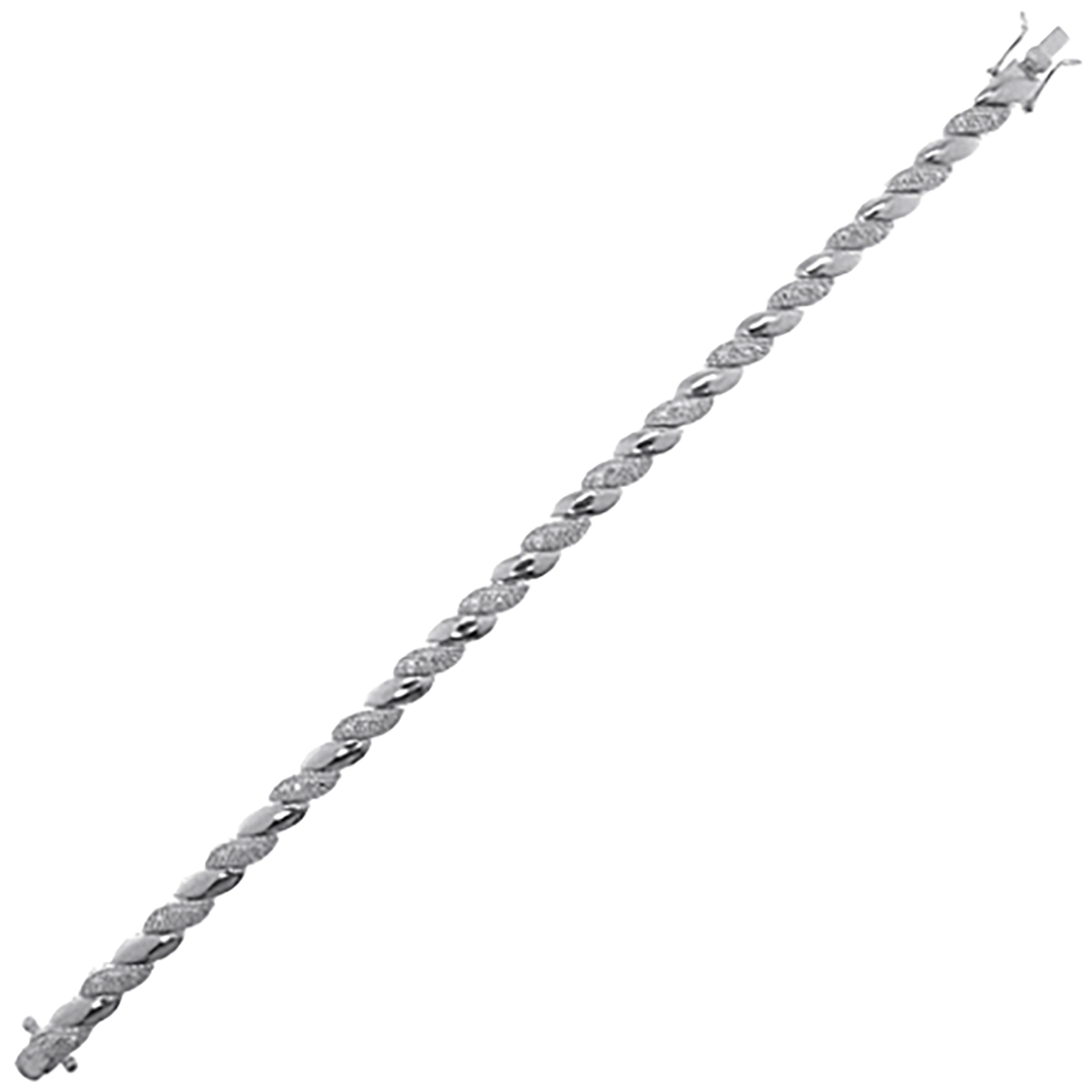 Gianni Argento Silver 1/4ctw. Diamond San Marco Chain Bracelet