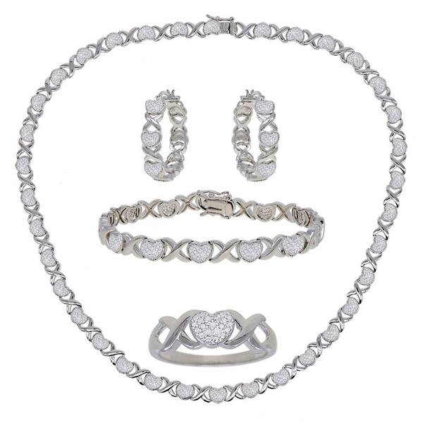 Gianni Argento 1/4ct. X Heart Set