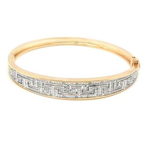 Gianni Argento Gold Plated Greek Key Bangle Bracelet