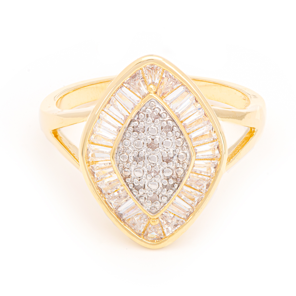 Gianni Argento Diamond And CZ Marquise Ring
