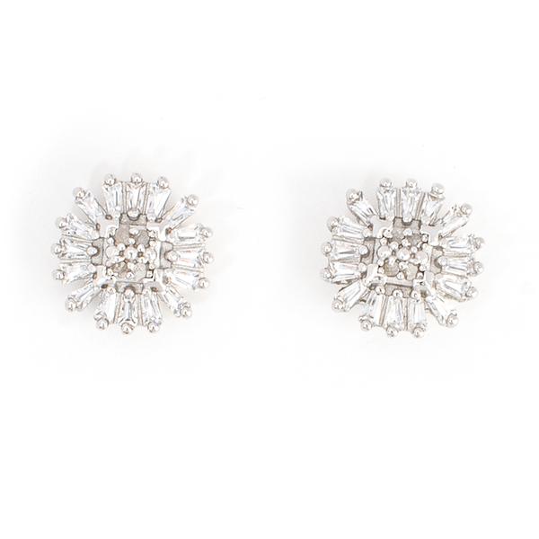 Gianni Argento Diamond CZ Cushion Stud Earrings