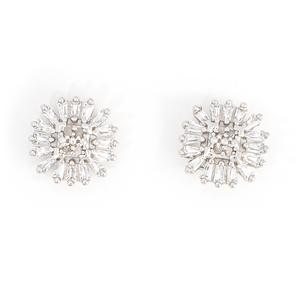 Gianni Argento Diamond CZ Cushion Stud Earrings
