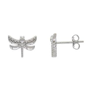 Gianni Argento Sterling Diamond Accent Dragonfly Stud Earrings