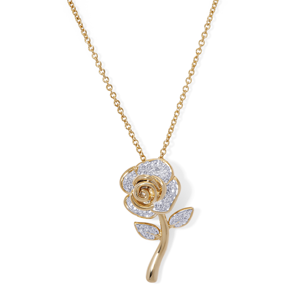 Gianni Argento Diamond Accent Rose Pendant