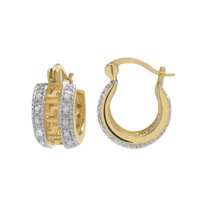 Gianni Argento Greek Diamond Accent Hoop Earrings