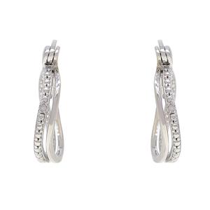 Gianni Argento Woven Infinity Diamond Accent Hoop Earrings