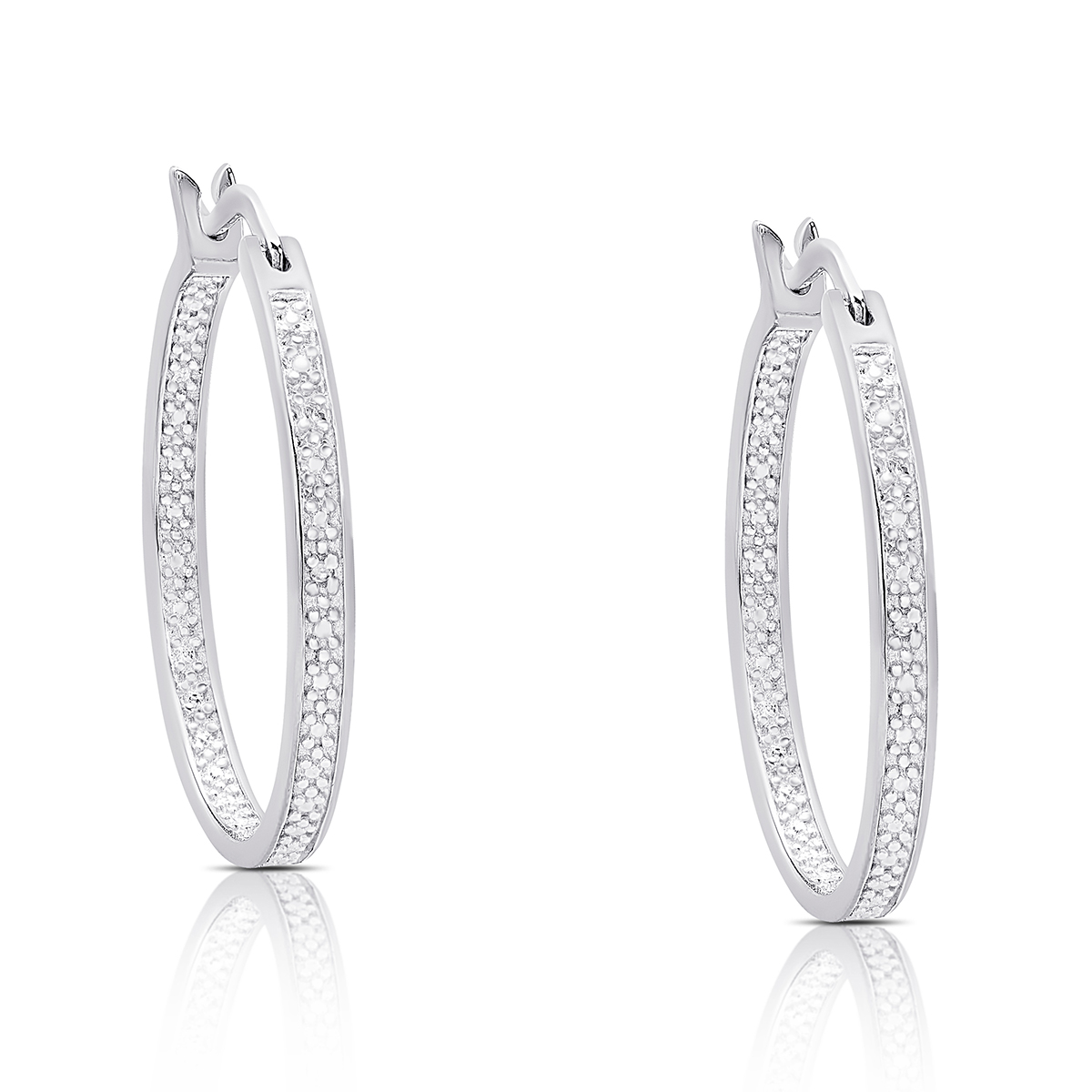 Gianni Argento Diamond Accent Hoop Earrings