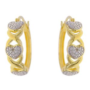 Gianni Argento Gold over Silver Heart Hoop Earrings